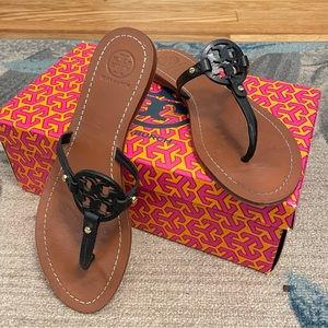 Black Tory Burch Mini Miller Sandals